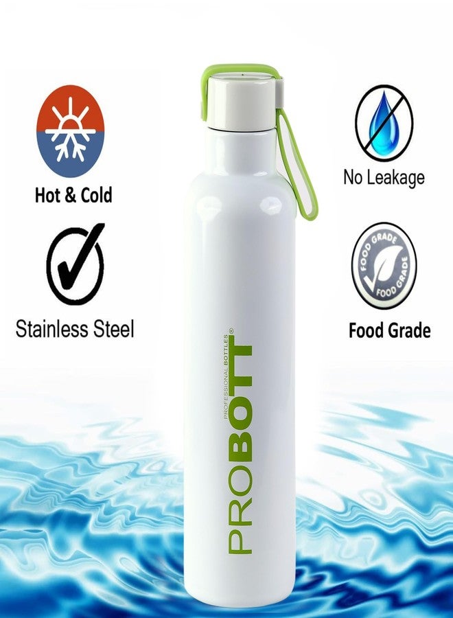 Probott Thermosteel Vacuum Insulated Double Walled Flask 750ml, Stainless Steel Water Bottle, White | Screw Cap | Hot and Cold | Leakproof | Water, Tea, Coffee, Gym, College, Office, Travel - Image 4